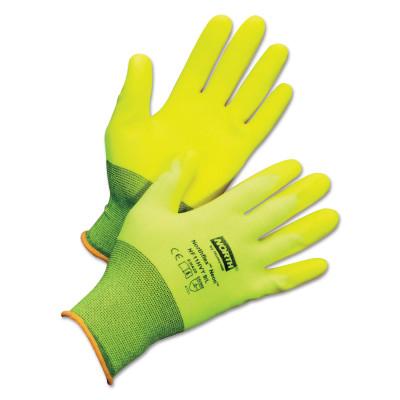 Honeywell NorthFlex Neon Hi-Viz PVC Palm Coated Gloves, Small, Yellow, NF11HVY/7S