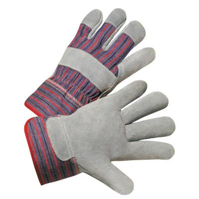 ORS Nasco Leather Palm Glove, Large, Cowhide, Leather, Gray, Striped Back, 2000