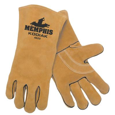 MCR Safety Kodiak Leather Welders Gloves, Side Cow Leather, XL, Brown, 4620