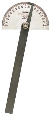General Tools Stainless Steel Protractors, 6 in, Round Head, 18