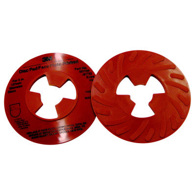 3M™ Disc Pad Face Plate, Ribbed Retainer Nut, 5 in dia, Extra Hard, Red, 051144-81732