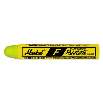 Markal® Paintstik F Markers, 11/16 in dia, 4 3/4 in, Fluorescent Yellow, 82831