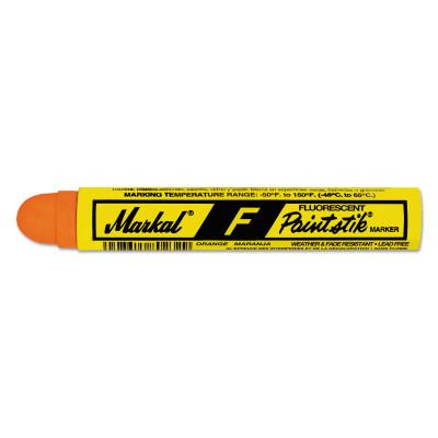 Markal® Paintstik F Markers, 11/16 in dia, 4 3/4 in, Fluorescent Orange, 82834