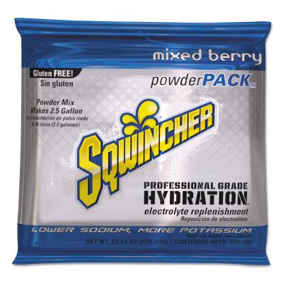 Sqwincher Powder Packs, Mixed Berry, 23.83 oz, Pack, Yields 2.5 gal, 159016048