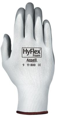 Ansell HyFlex Foam Gloves, 7, Gray/White, 103331