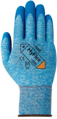 Ansell Hyflex Oil Repellent Gloves, 6, Blue, 104456