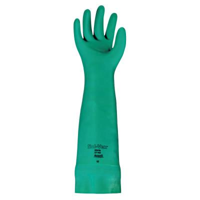 Ansell AlphaTec® Solvex® Nitrile Gloves, Gauntlet Cuff, Unlined, Size 10, Green, 22 mil, 37-185-10