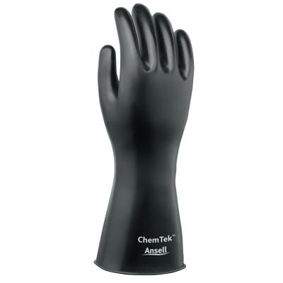 Ansell ChemTek Protective Gloves, Size 9, Black, 103203