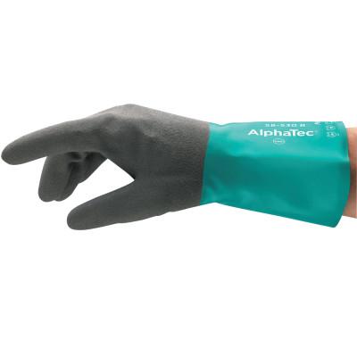 Ansell AlphaTec Gloves, 8, Black/Teal, 58-530B-080