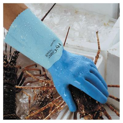 Ansell Hy-Care® Gloves, 9, Natural Latex, Blue, 104635