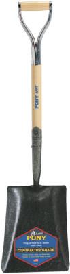 The AMES Companies, Inc. J-450™ Series Pony Square Point Shovel with Solid Shank, 9-3/4 in W x 12 in L, 12 in Straight Hardwood Handle, 1250300