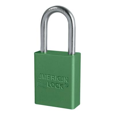Master Lock® Solid Aluminum Padlock, 1/4 in Diam., 1-1/2 in L X 3/4 in W, Green, A1106GRN