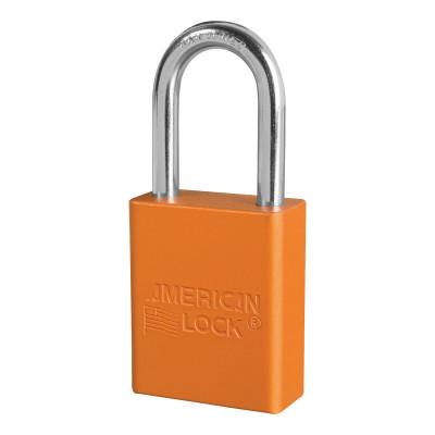 Master Lock® Anodized Aluminum Safety Padlocks, 1/4 in D, 1 1/2 in L x 3/4 in W, Orange, A1106NRORJ