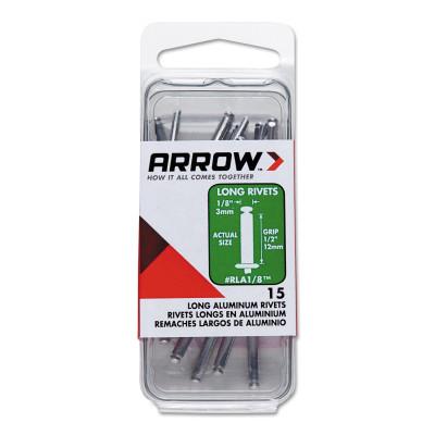 Arrow Fastener Aluminum Rivets, 1/2 x 1/8, Long, RLA1/8IP