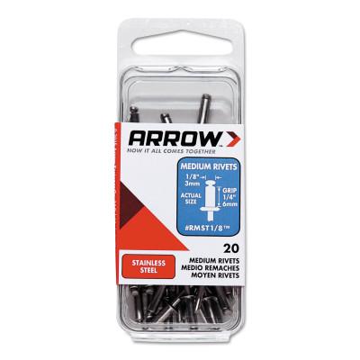 Arrow Fastener Stainless Steel Rivets, 1/4 x 1/8, Medium, RMST1/8