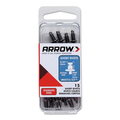 Arrow Fastener Stainless Steel Rivets, 1/8 x 1/8, Short, RSST1/8
