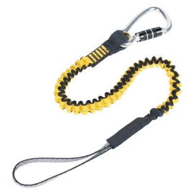 Capital Safety Python Safety Hook2Loop Bungee Tether, 31"-52", Carabiner, 35 lb Cap, Yellow, 70007449062