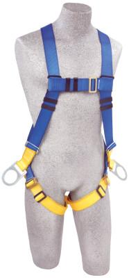 Capital Safety First Full Body Harnesses, Back & Side D-Rings, Tongue Buckle Legs, Blue/Yellow, AB17540