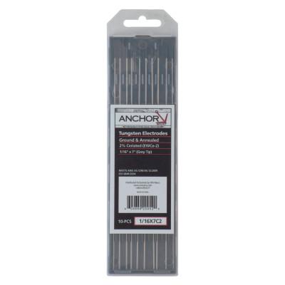 ORS Nasco 2% Ceria Ground Tungsten, 1/4 in Dia., 7 in Long, 2% Ceria Ground, 1/4X7C2