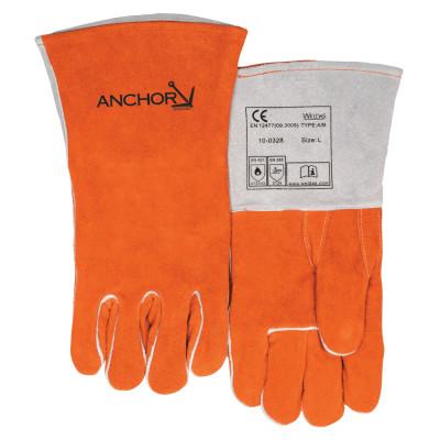 Best Welds Premium Leather Welding Gloves, Split Cowhide, Large, Russet, 500GC
