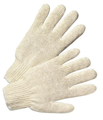 ORS Nasco 7-ga Standard Weight Seamless String-Knit Gloves, Large, Knit Wrist, Natural White, 6700