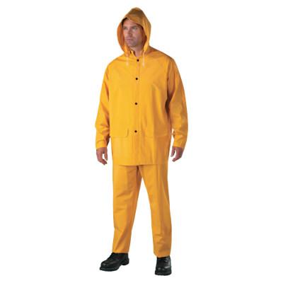 ORS Nasco 3-pc Rainsuit, Jacket/Hood/Overalls, 0.35 mm, PVC Over Polyester, Yellow, 4X-Large, 9000-4XL
