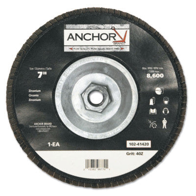 ORS Nasco Abrasive Flap Discs, 7 in, 40 Grit, 8,600 rpm, 41420