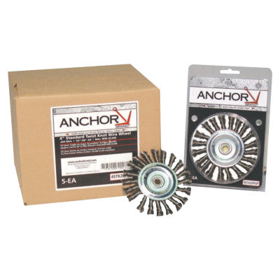 ORS Nasco Knot Wheel Brushes, 4 in D, 1/2 in Face, 0.014 in Carbon Steel Wire, 4K125