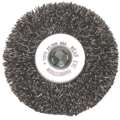 ORS Nasco Crimped Wheel Brushes, 8 in D x 1 in W, 0.014 in, Carbon Steel, 8C1