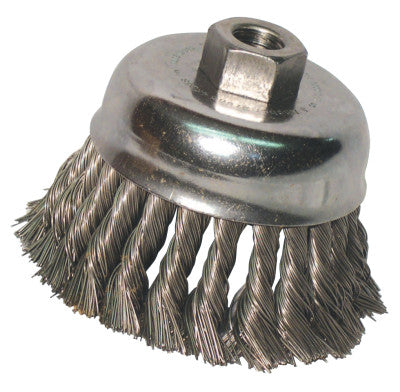 ORS Nasco Knot Wire Cup Brush, 3 in Dia., 5/8-11 Arbor, .014 in Carbon Steel, Retail Pk, R3KC14