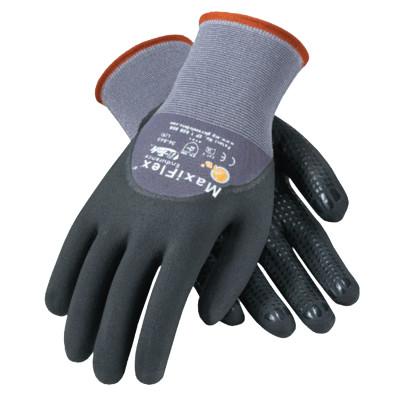 Protective Industrial Products, Inc. MaxiFlex Endurance Gloves, Medium, Black/Gray, Palm, Finger and Knuckle Coated, 34-845/M