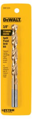 DeWalt® Titanium Split Point Drill Bits, 3/8 in, DW1324