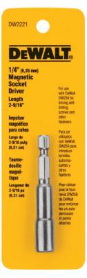 DeWalt® Magnetic Nut Drivers, 1/4 in Dia. x 2 9/16 in, DW2221
