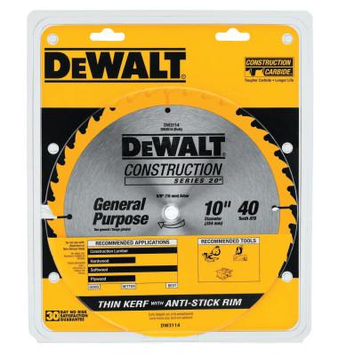 DeWalt® 10" 40T THIN KERF TABLE, DW3114