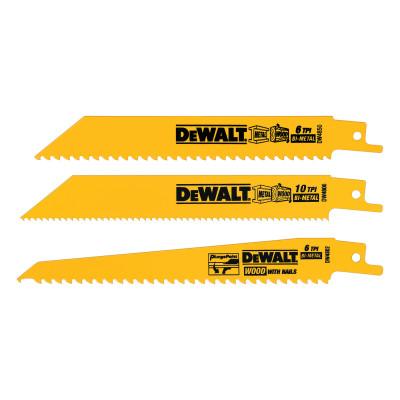 DeWalt® Reciprocating Blade Sets, Wood/Metal, 3 pc, DW4853