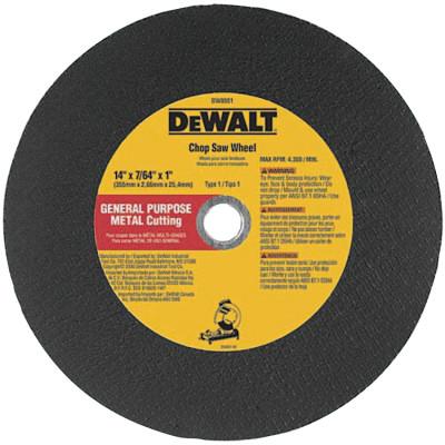 DeWalt® Type 1 - Cutting Wheels, 16 in, 1 in Arbor, A36S, 3,800 rpm, Metal Cutting, DW8010