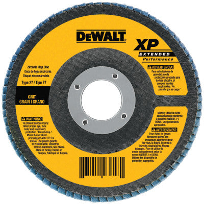 DeWalt® High Performance Type 27 Flap Discs, 4 1/2 in, 80 Grit, 5/8 Arbor, 13,300 rpm, DW8358