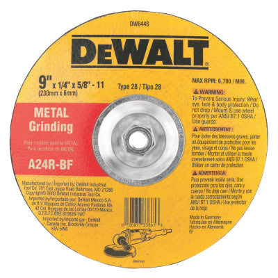 DeWalt® Type 27 HP Metal Grinding Wheels, 5 in, 7/8 in, 12200 rpm, DW8484
