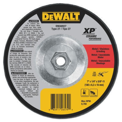DeWalt® XP™ Ceramic Type 1 Metal Cutting Wheel, 4-1/2 in x .045 x 7/8 in, DWA8951F