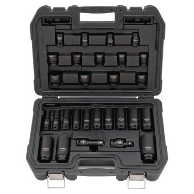 DeWalt® 28 Piece Standard & Deep Impact Socket Sets, 1/2 in Drive, 6 Point, Inch, DWMT19244