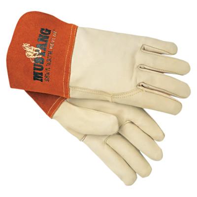 MCR Safety Mig/Tig Welders Gloves, Premium Grain Cowhide, Medium, Beige, 4950M