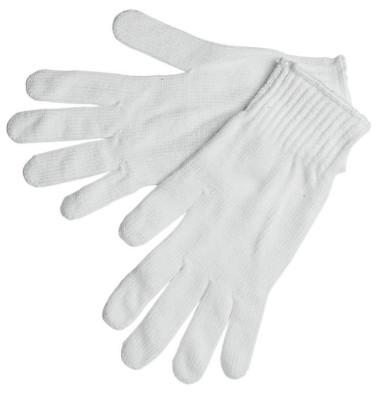 MCR Safety String Knit Gloves, Cotton/Polyester, Large, Gray/White, 9637L