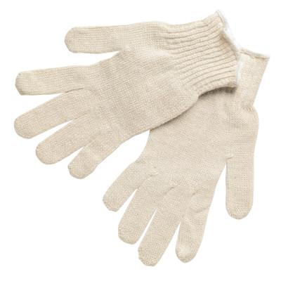 MCR Safety String Knit Gloves, Large, Hemmed, Lightweight, Natural, 9638LM