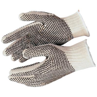 MCR Safety PVC Dot String Knit Gloves, X-Large, Natural, 2 Sided Dots, 9660XLM