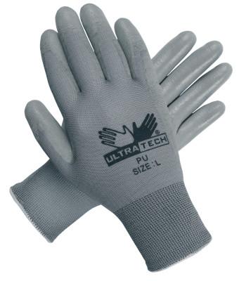 MCR Safety UltraTech PU Coated Gloves, Large, Gray, 9696L
