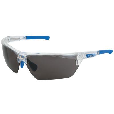 MCR Safety Dominator DM3 Safety Glasses, Gray Lens, MAX6 Anti-Fog, Clear Frame, DM1322PF