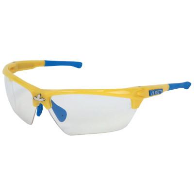 MCR Safety Dominator DM3 Safety Glasses, Clear Lens, MAX6 Anti-Fog, Yellow Frame, DM1340PF