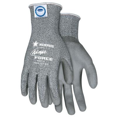 MCR Safety Ninja® Force Coated Gloves, Large, Gray/Salt and Pepper, N9677L