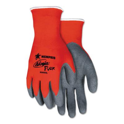 MCR Safety Ninja Flex Latex Coated Palm Gloves, Small, Gray/Red, N9680S