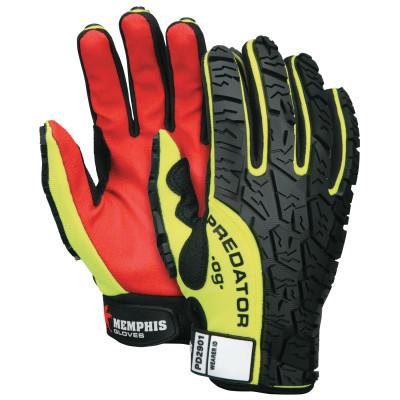 MCR Safety Predator Multi-Task Gloves, Medium, Synthetic Leather, Black/Hi-vis Yellow, PD2901M